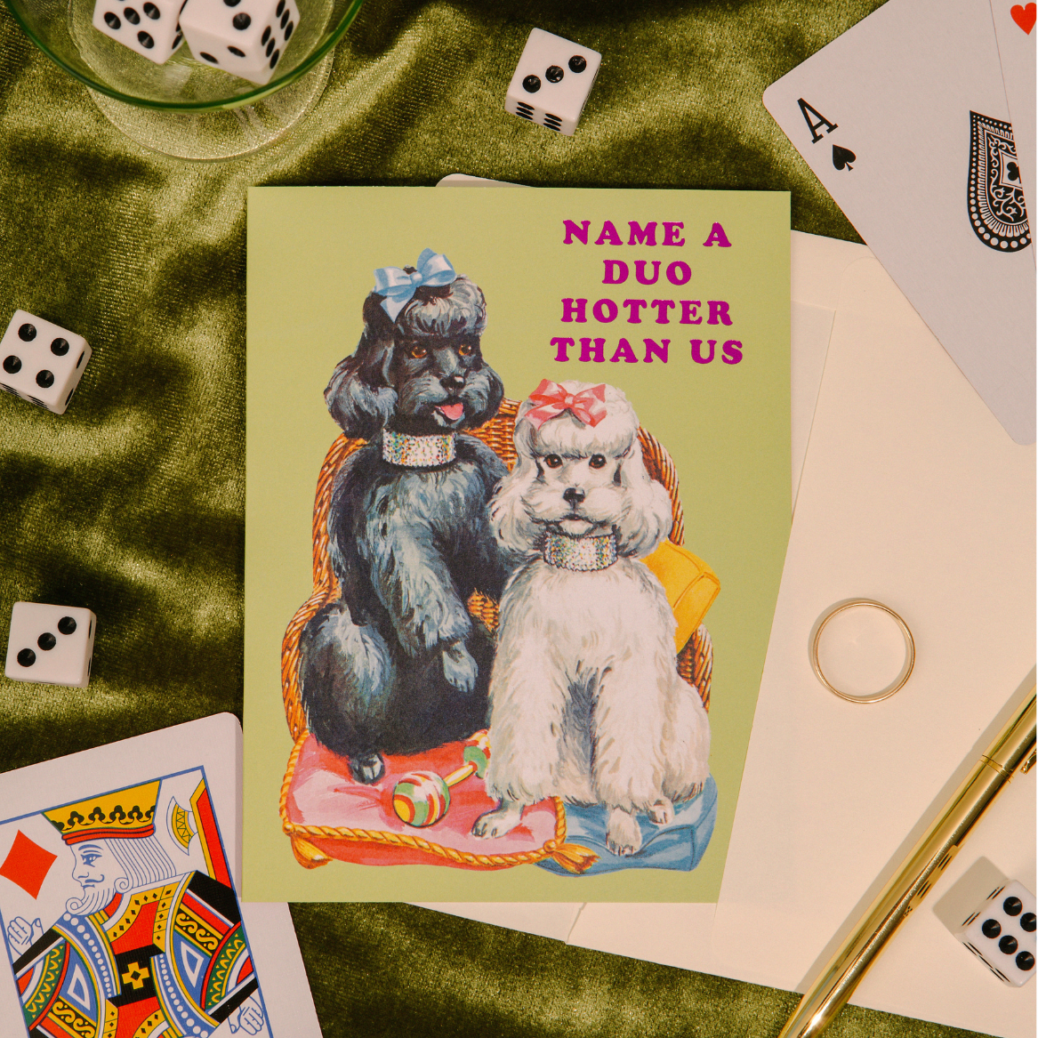 Hot Duo Poodles Card