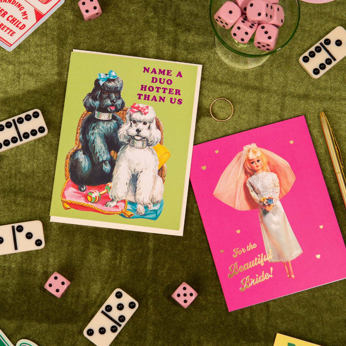 Hot Duo Poodles Card