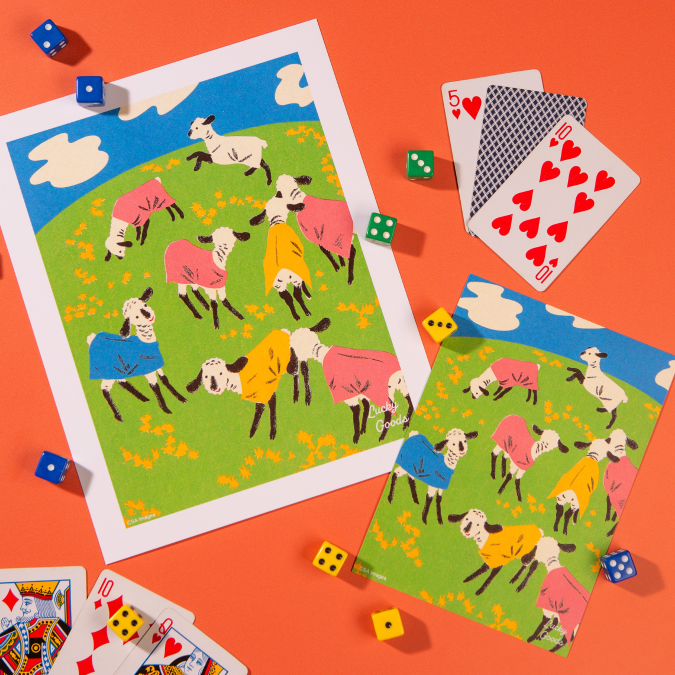 Goats in T-Shirts Party Portrait Print