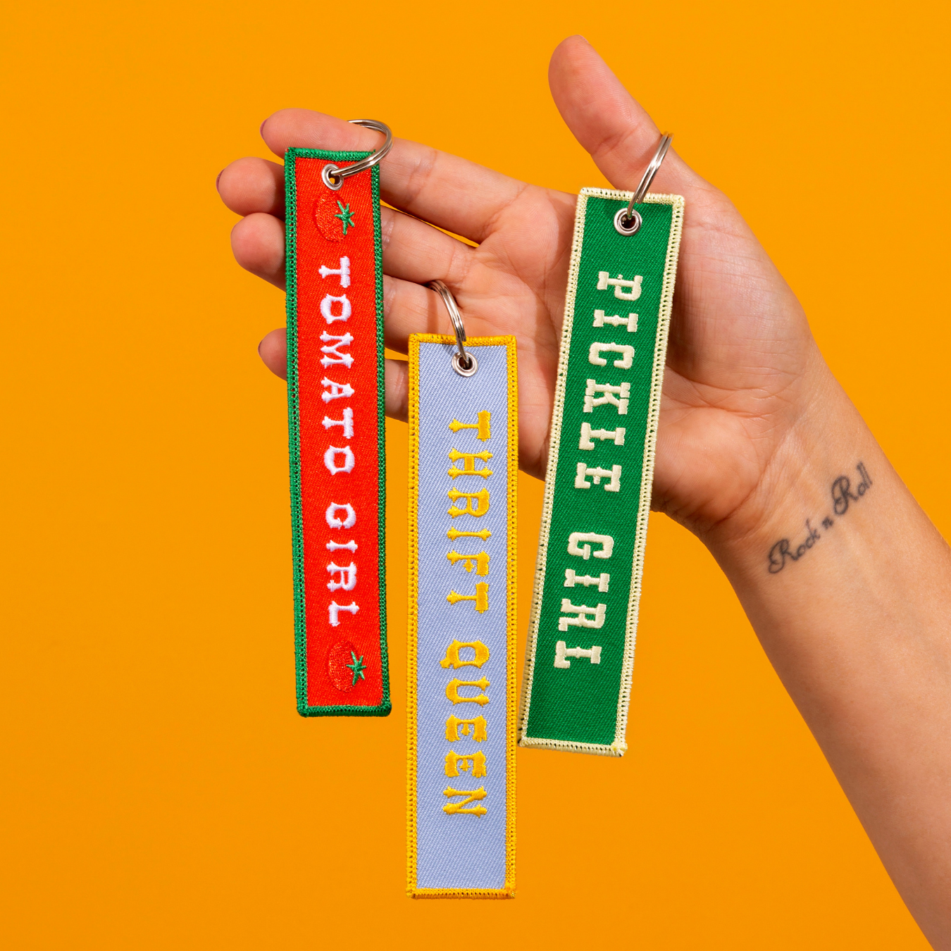 Thrift Queen Embroidered Keychain