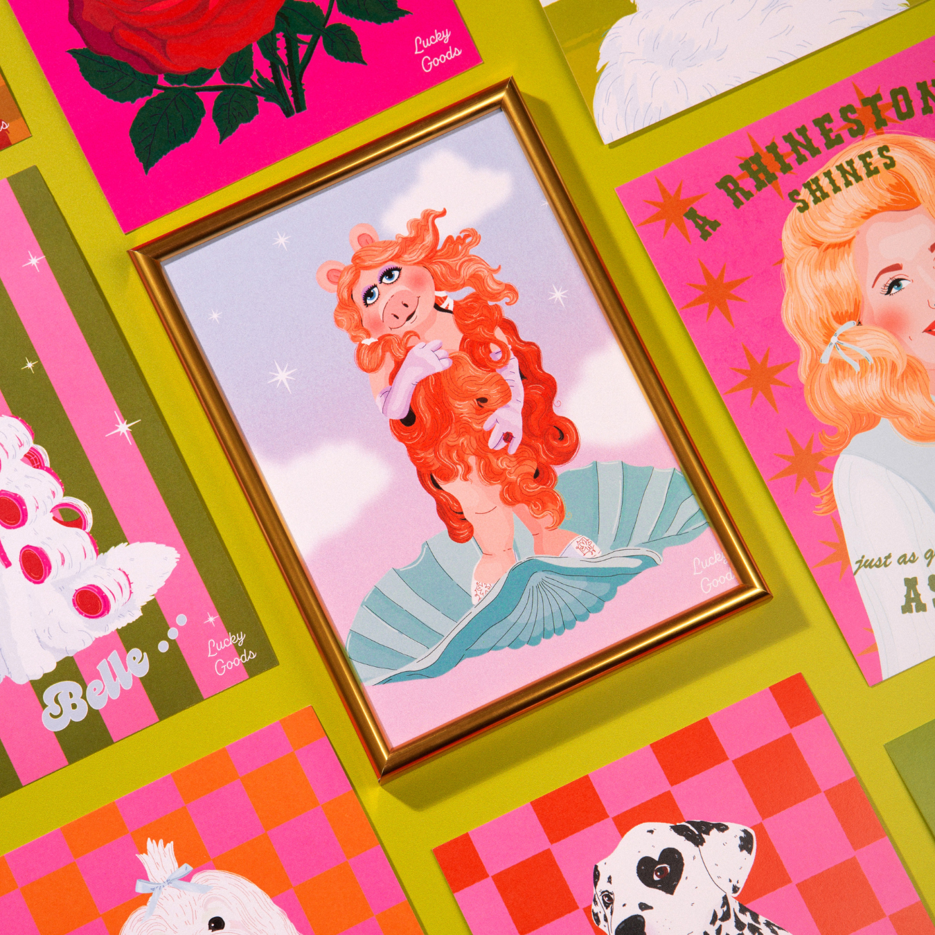 Birth of a Goddess Piggy Portrait Print