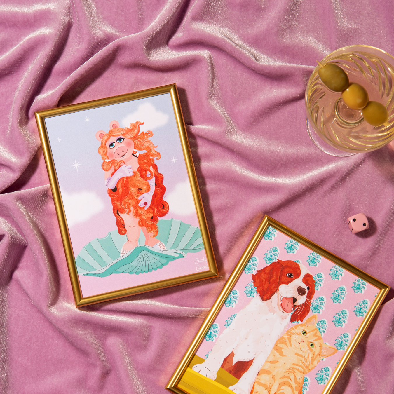 Birth of a Goddess Piggy Portrait Print