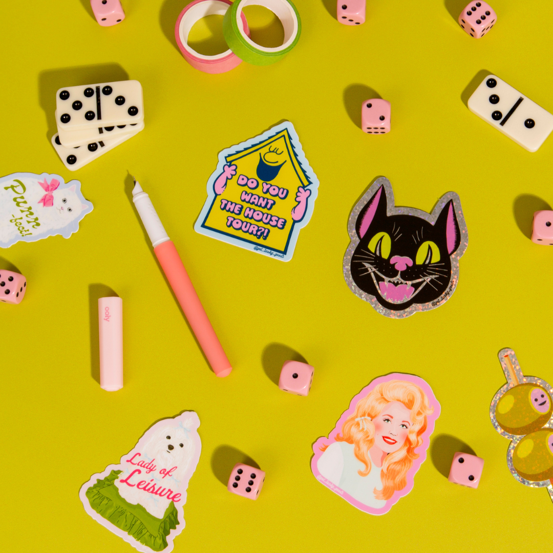 Happy Bat Glitter Sticker