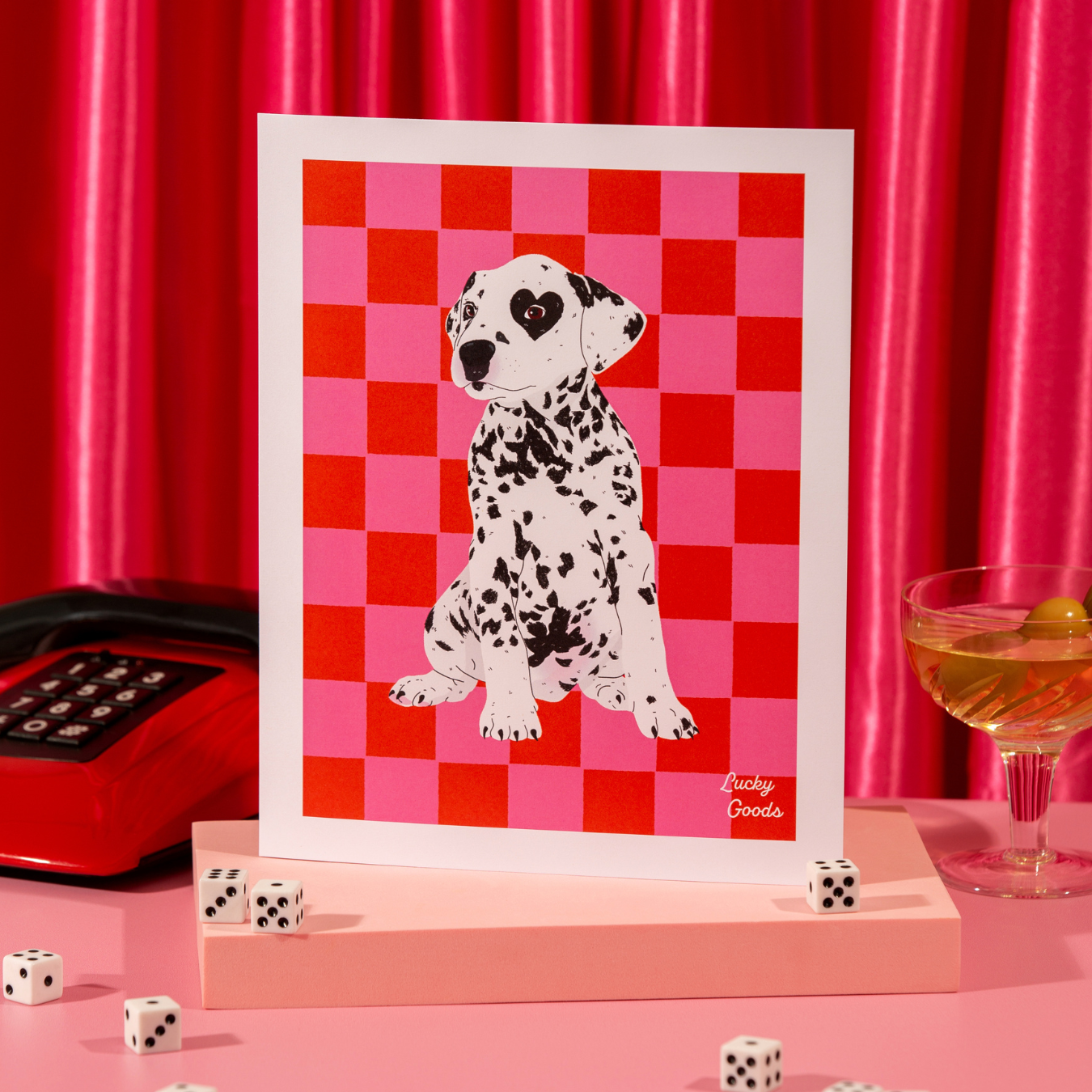 Heart Eye Dalmatian Portrait Print