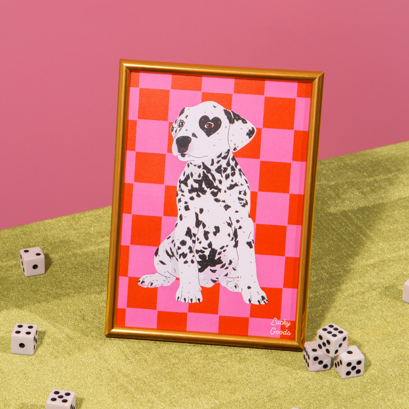 Heart Eye Dalmatian Portrait Print