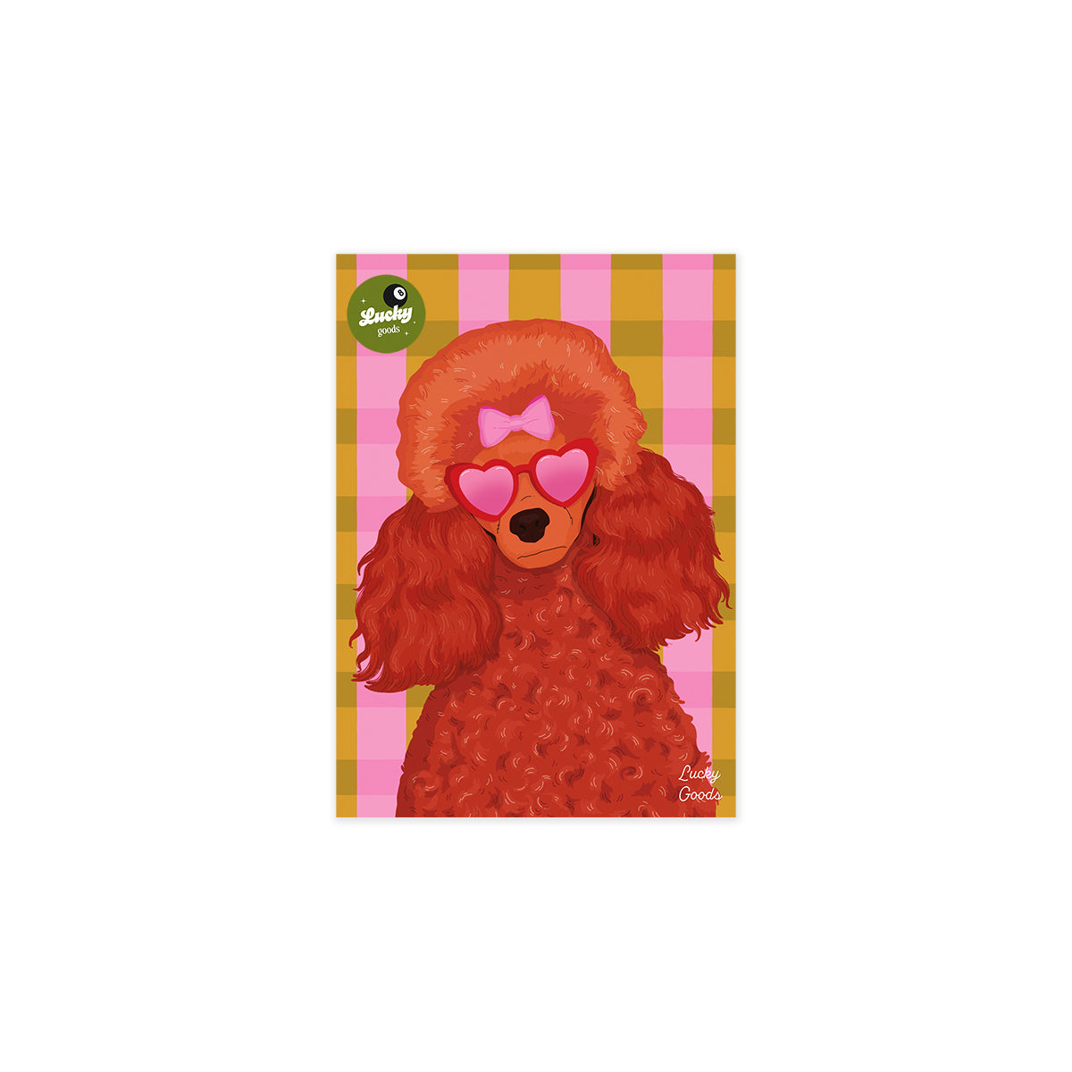 Fancy Poodle with Sunglasses Portrait Print
