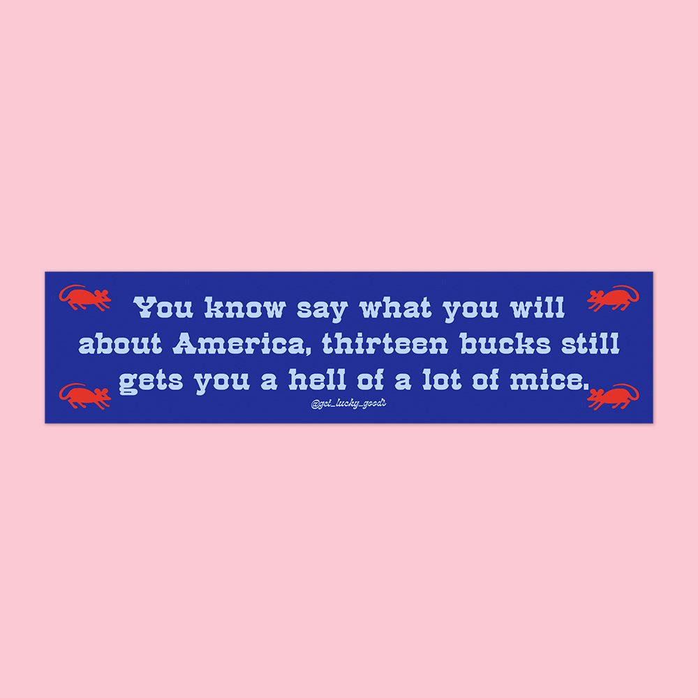 13 Bucks Mice Bumper Sticker or Magnet