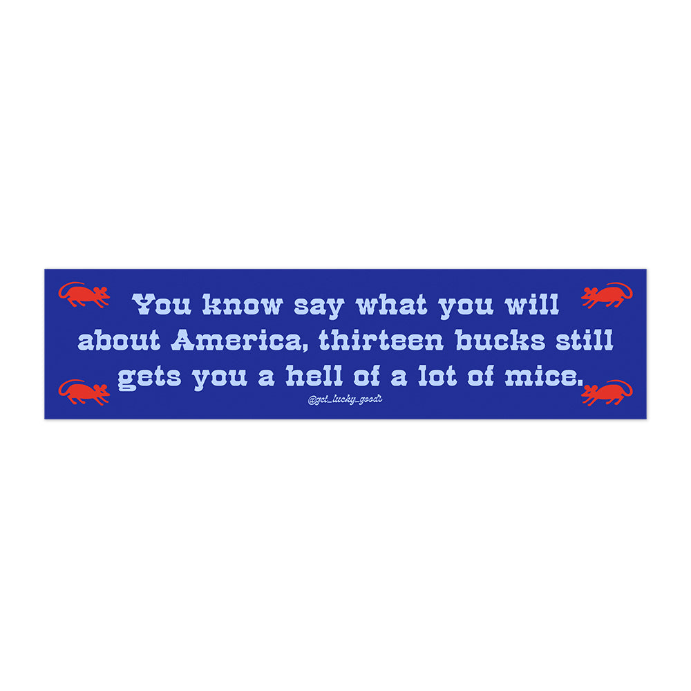 13 Bucks Mice Bumper Sticker or Magnet