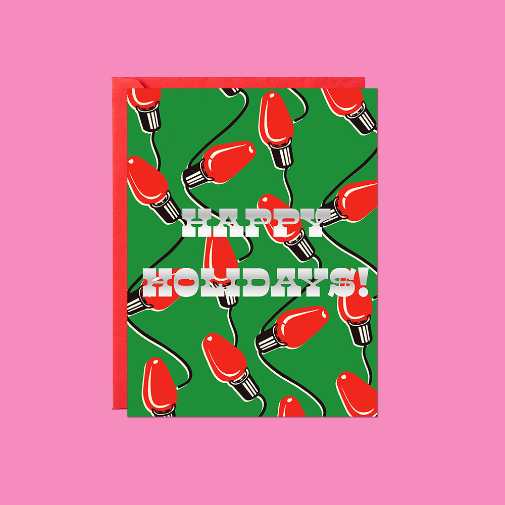 Happy Holidays Christmas Lights Card