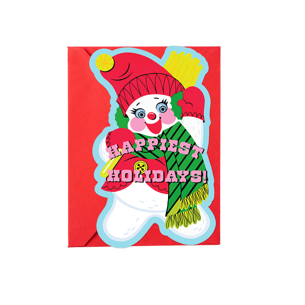 Happiest Holidays Snowman Die-Cut Card
