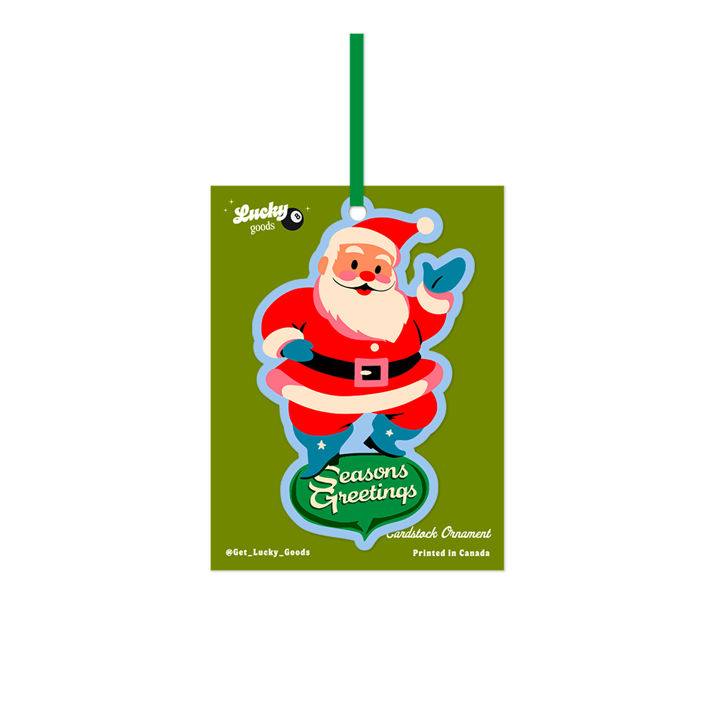 Seasons Greetings Santa Cardstock Ornament