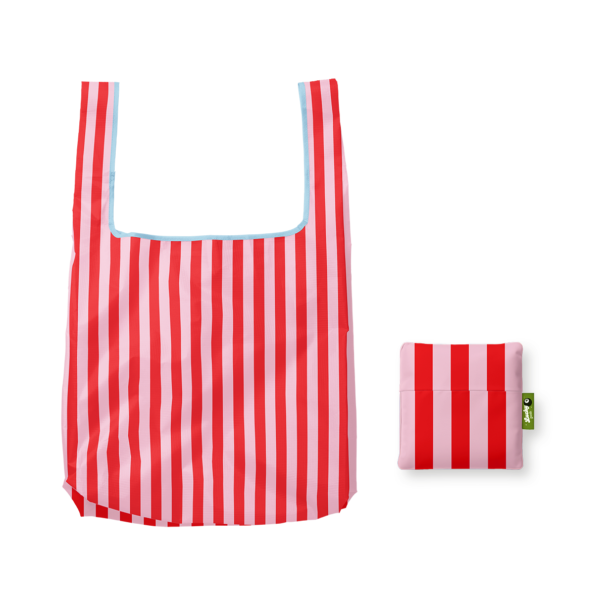 Pink & Red Stripes Foldable Nylon Tote