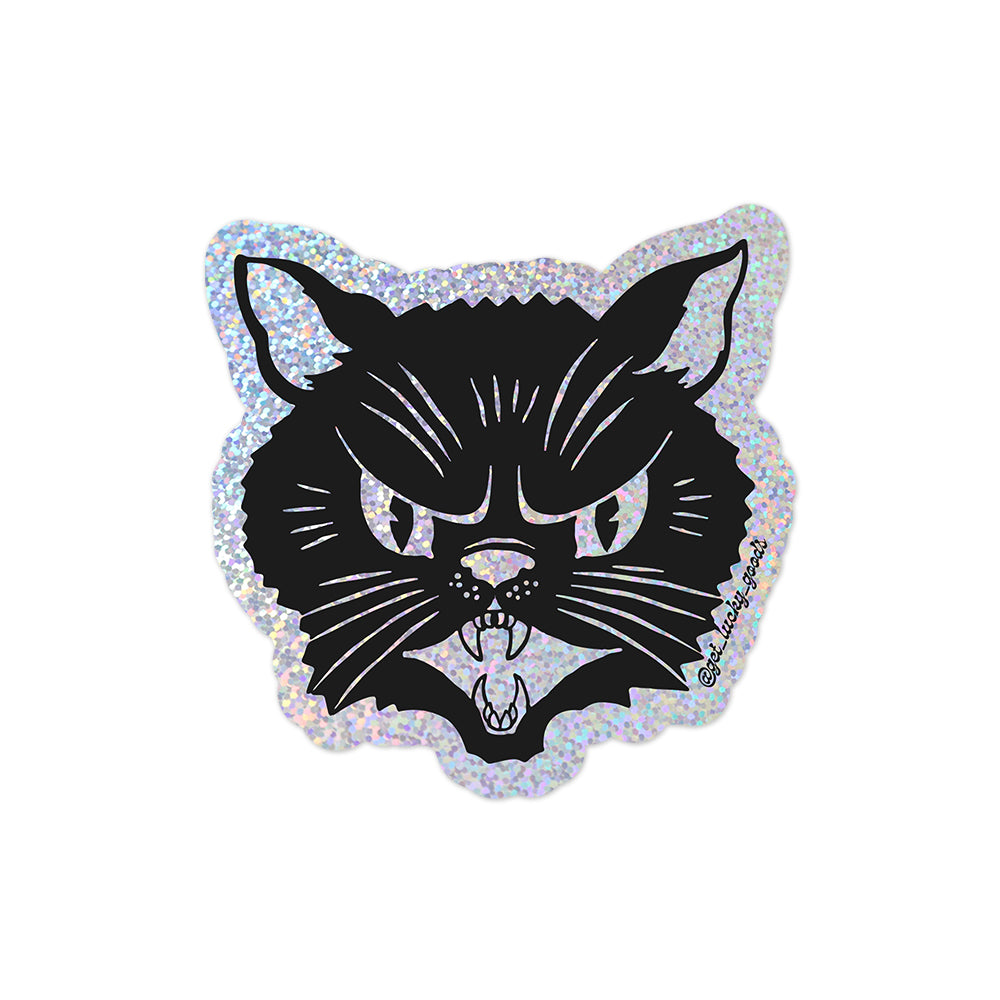 Spooky Kitty Glitter Sticker