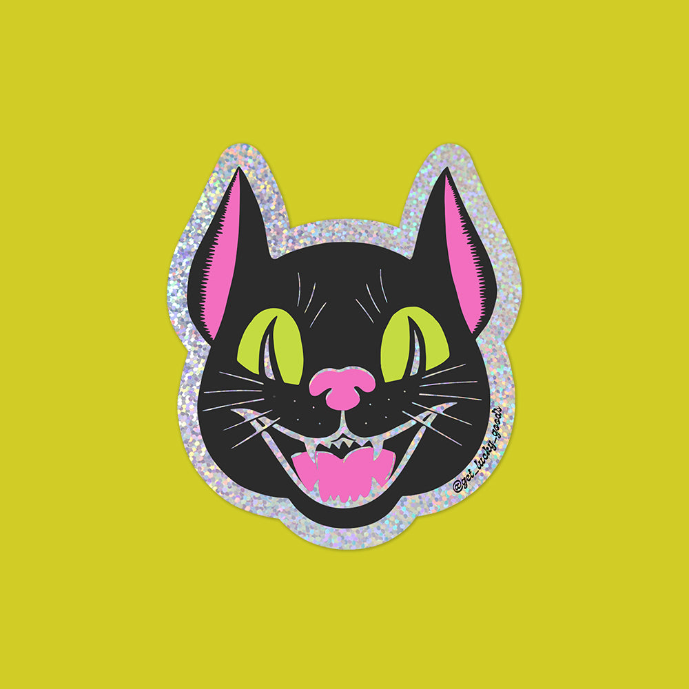 Happy Bat Glitter Sticker