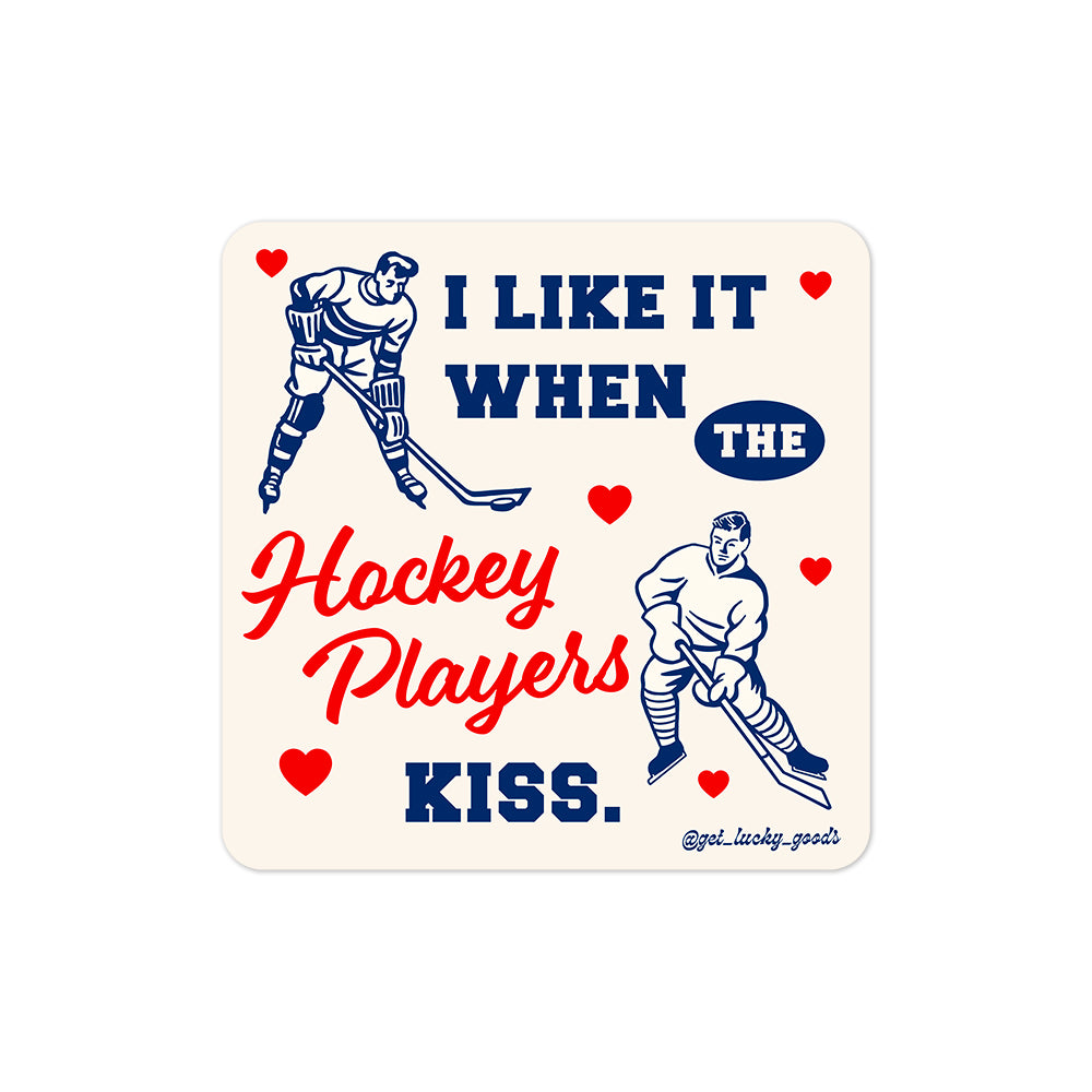 Hockey Players Kiss Sticker