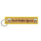 Iced Coffee Queen Embroidered Keychain