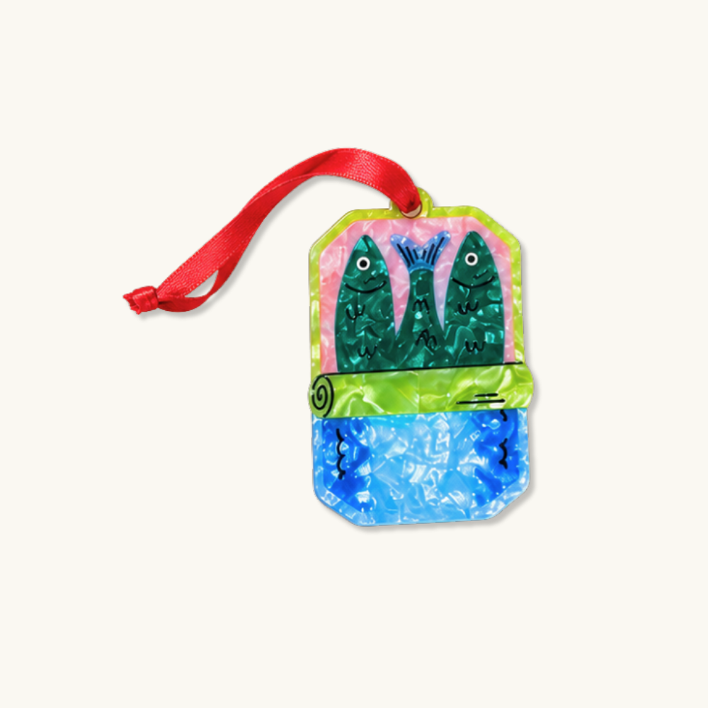 Sardine Tin Acetate Ornament