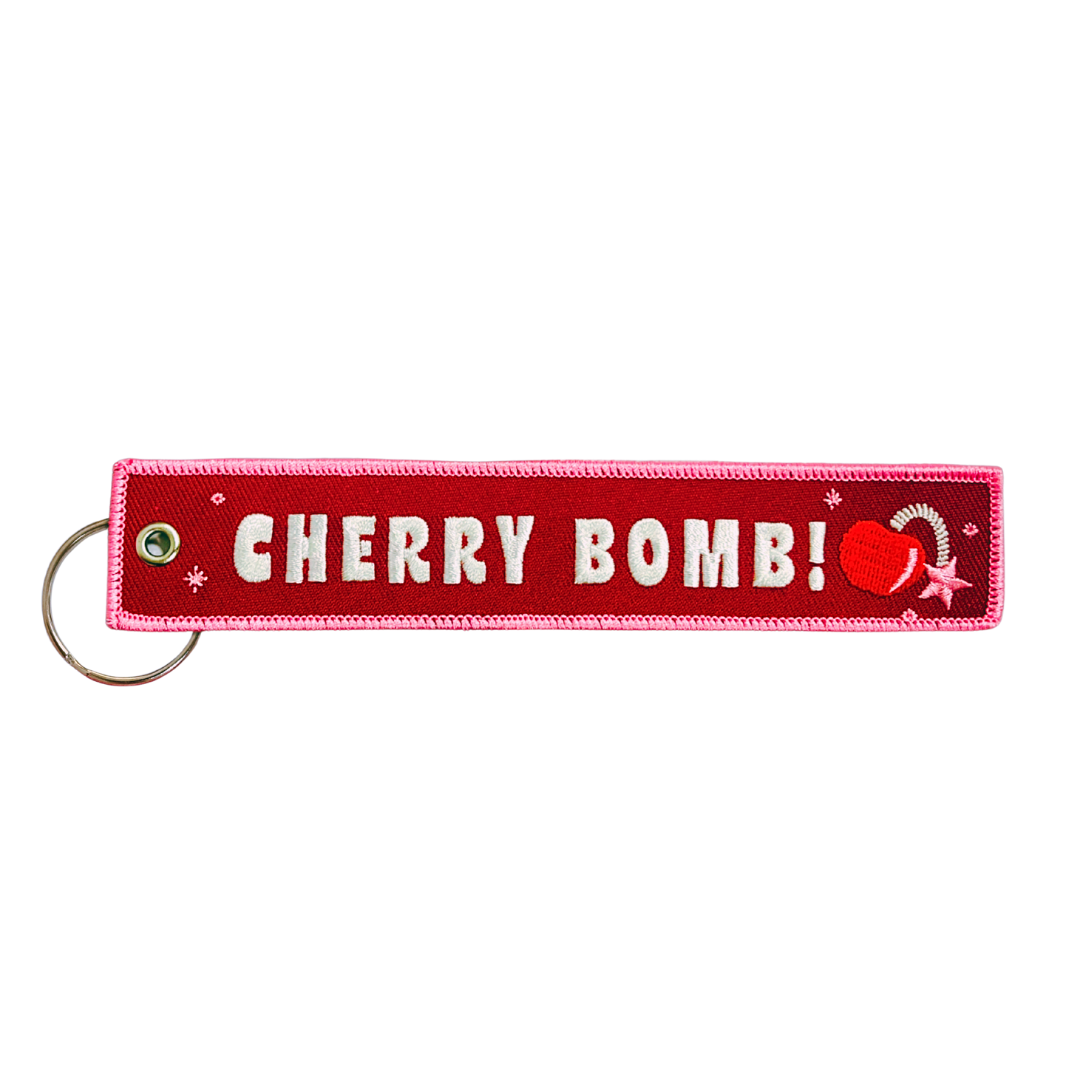 Cherry Bomb! Embroidered Keychain
