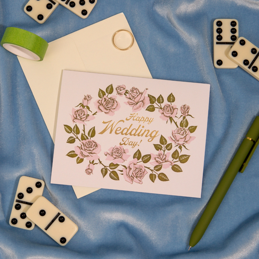 Happy Wedding Day Florals Card
