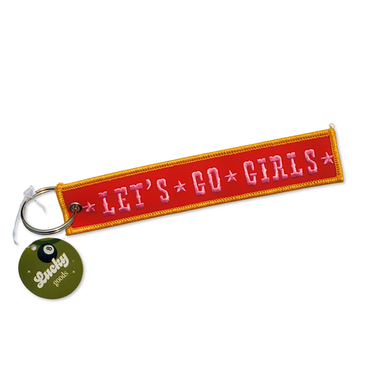 Let's Go Girl Embroidered Keychain