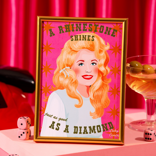 Country Queen Rhinestones Portrait Print