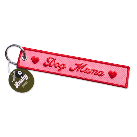Dog Mama Embroidered Keychain