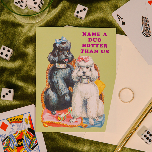 Hot Duo Poodles Card