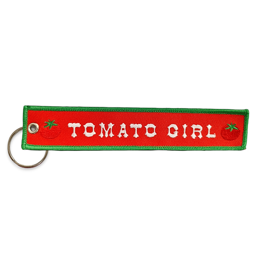 Tomato Girl Embroidered Keychain