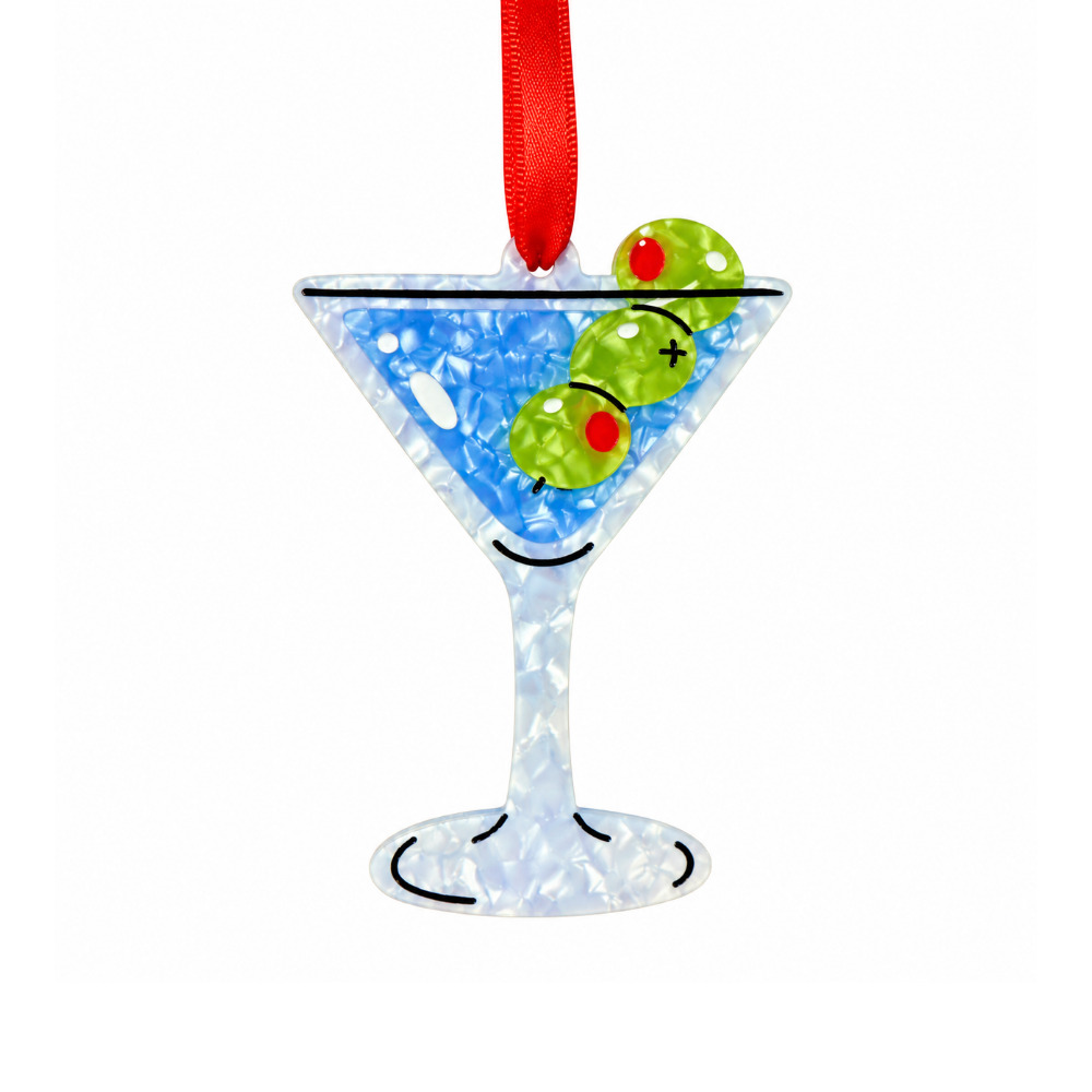 Martini With Olives Acetate Ornament
