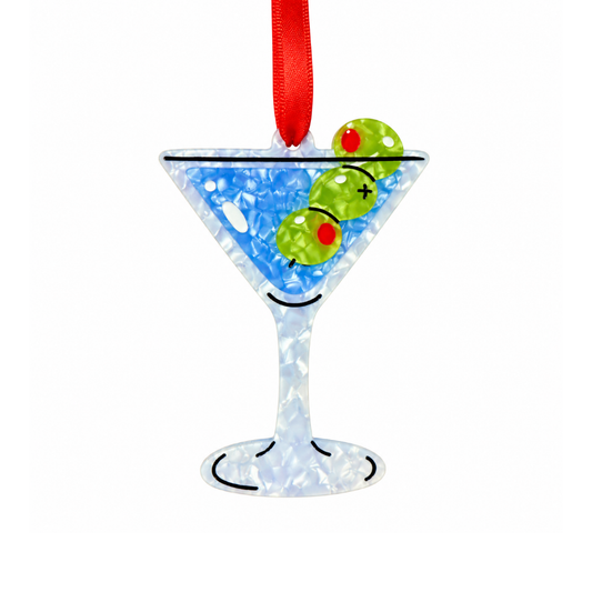 Martini With Olives Acetate Ornament