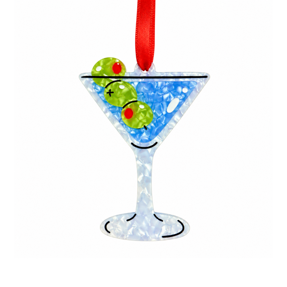 Martini With Olives Acetate Ornament