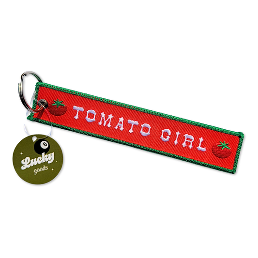Tomato Girl Embroidered Keychain