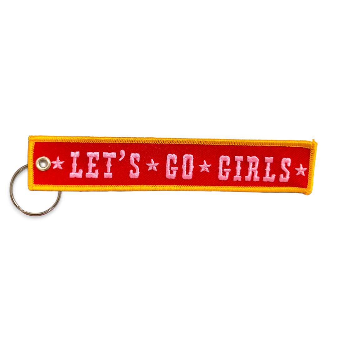 Let's Go Girl Embroidered Keychain