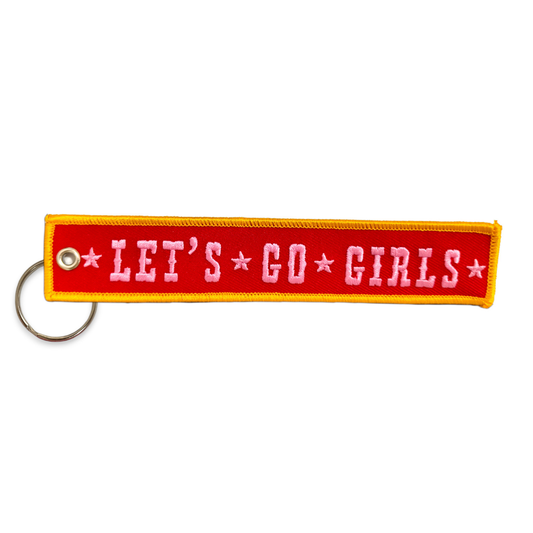 Let's Go Girl Embroidered Keychain