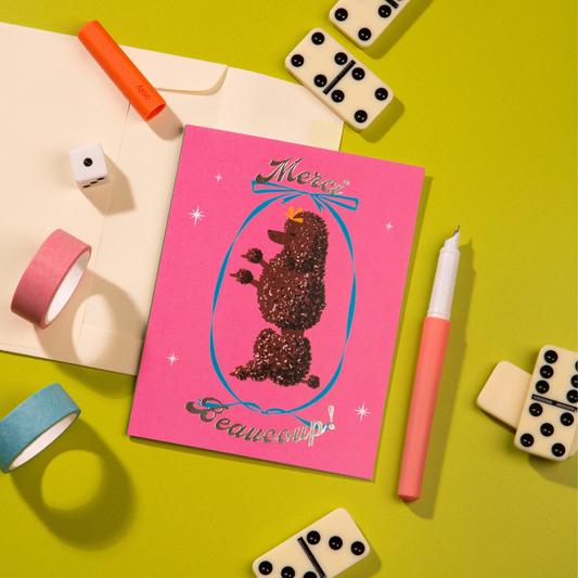 Merci Beaucoup Poodle Card