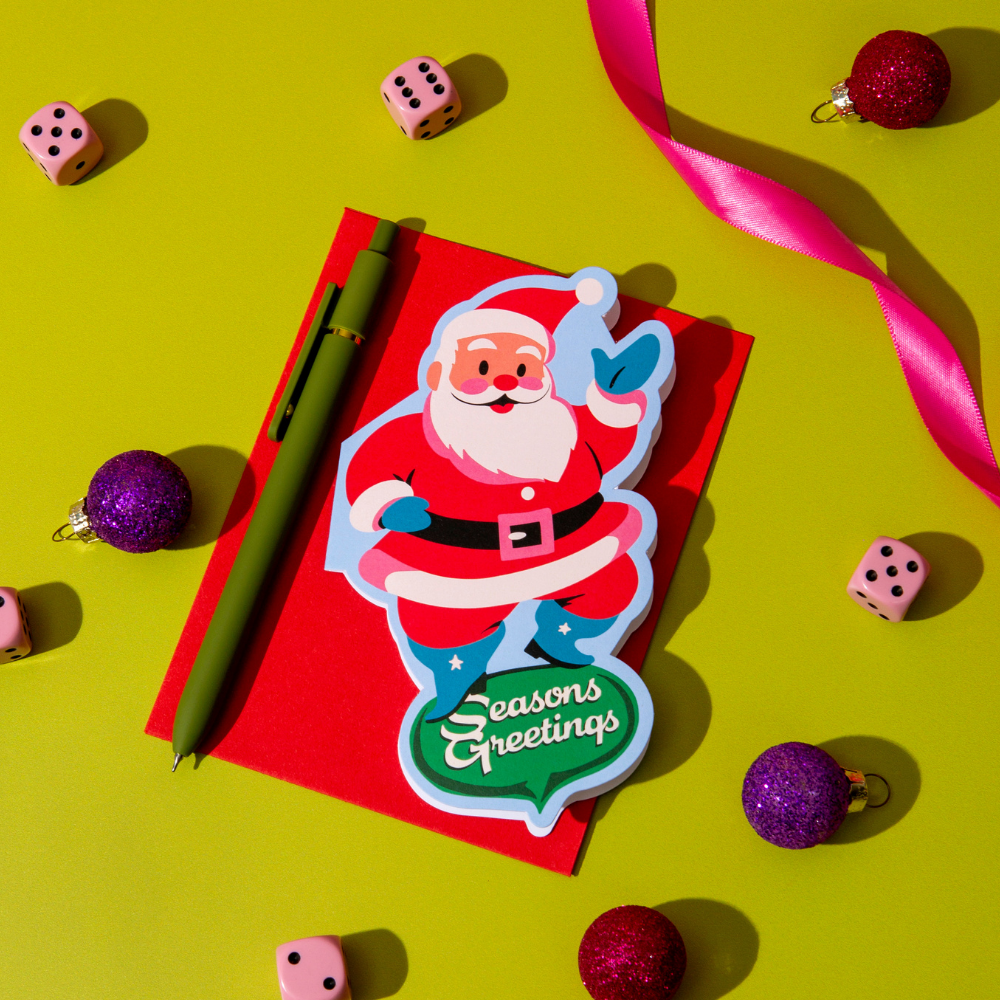 Season's Greetings Santa Die-Cut Card