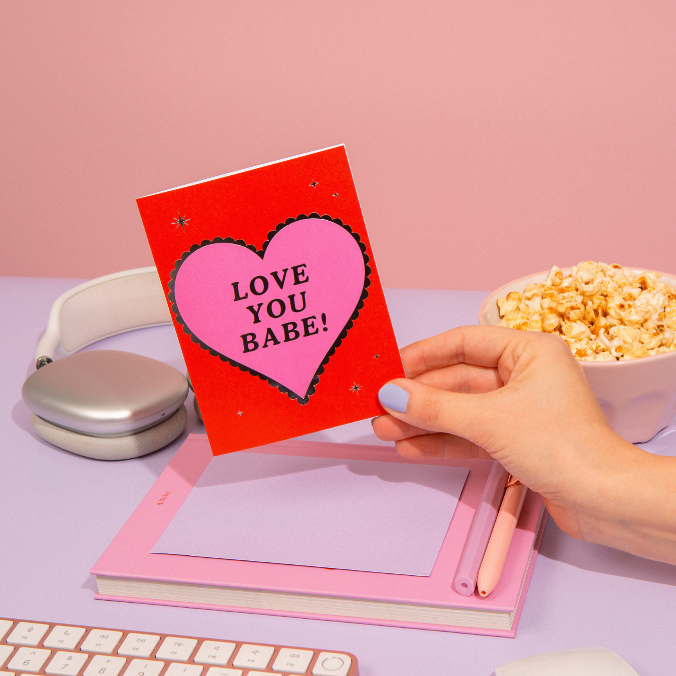 Love You Babe Foil Heart Card