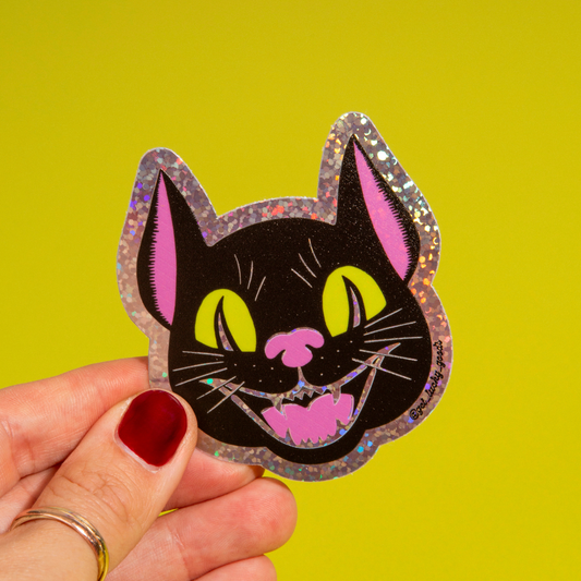 Happy Bat Glitter Sticker