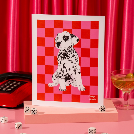 Heart Eye Dalmatian Portrait Print