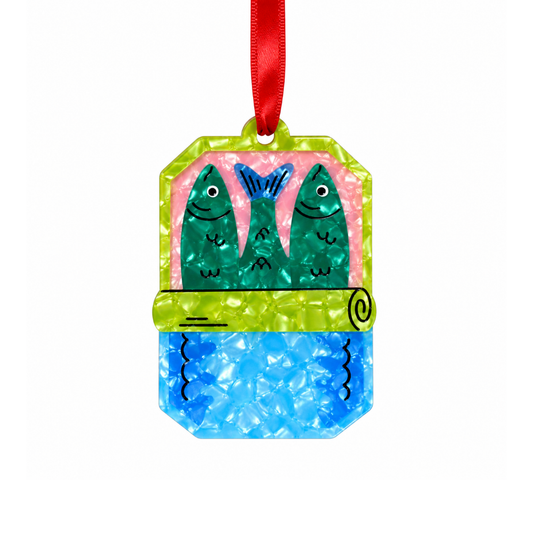 Sardine Tin Acetate Ornament