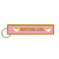 Matcha Girl Embroidered Keychain