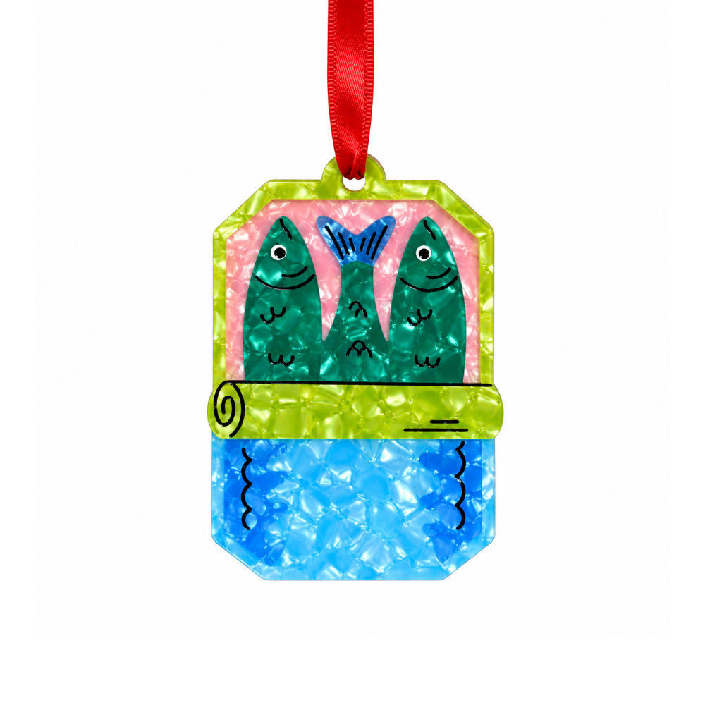 Sardine Tin Acetate Ornament