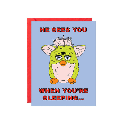Sees You Sleeping Furby Card