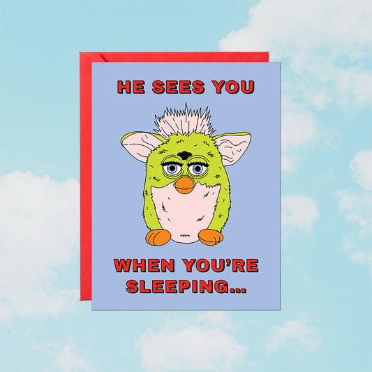 Sees You Sleeping Furby Card
