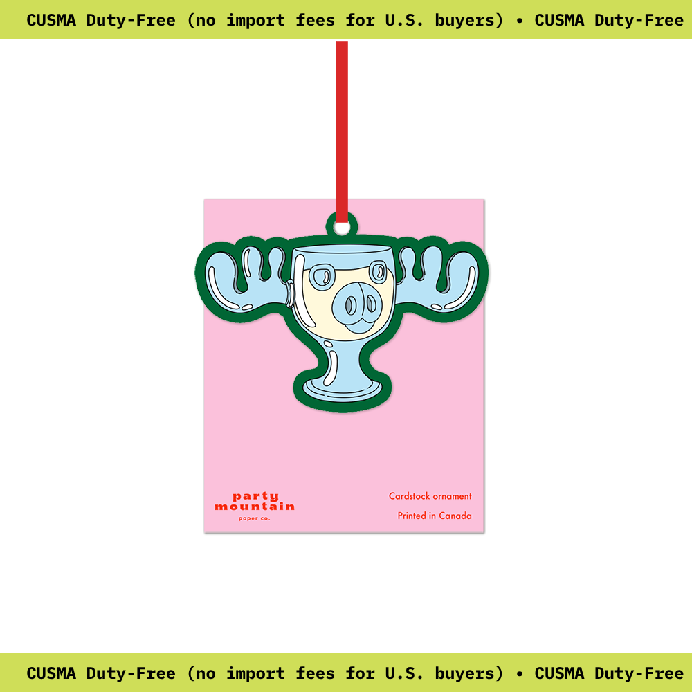 Moose Mug Cardstock Ornament
