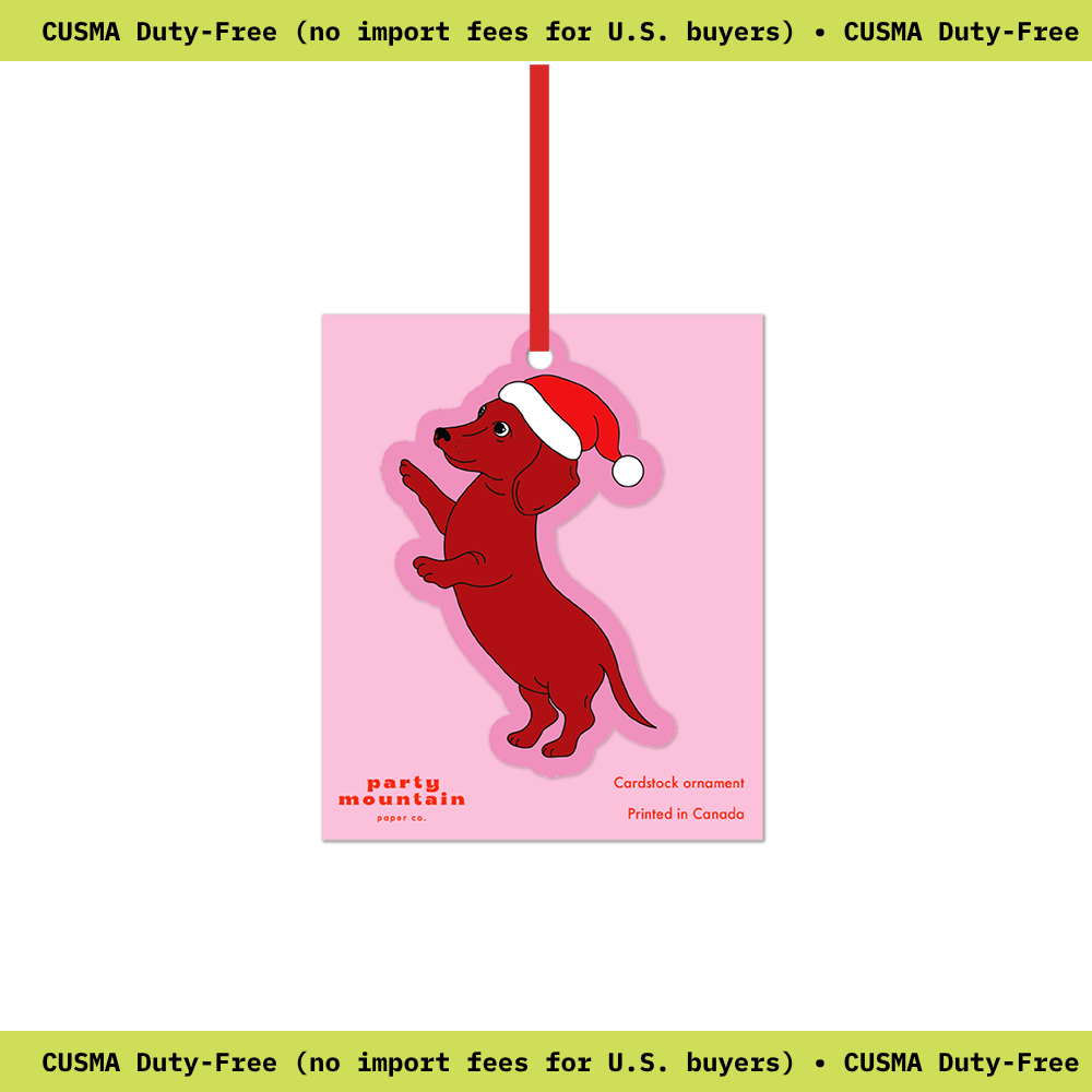 Christmas Weenie Cardstock Ornament