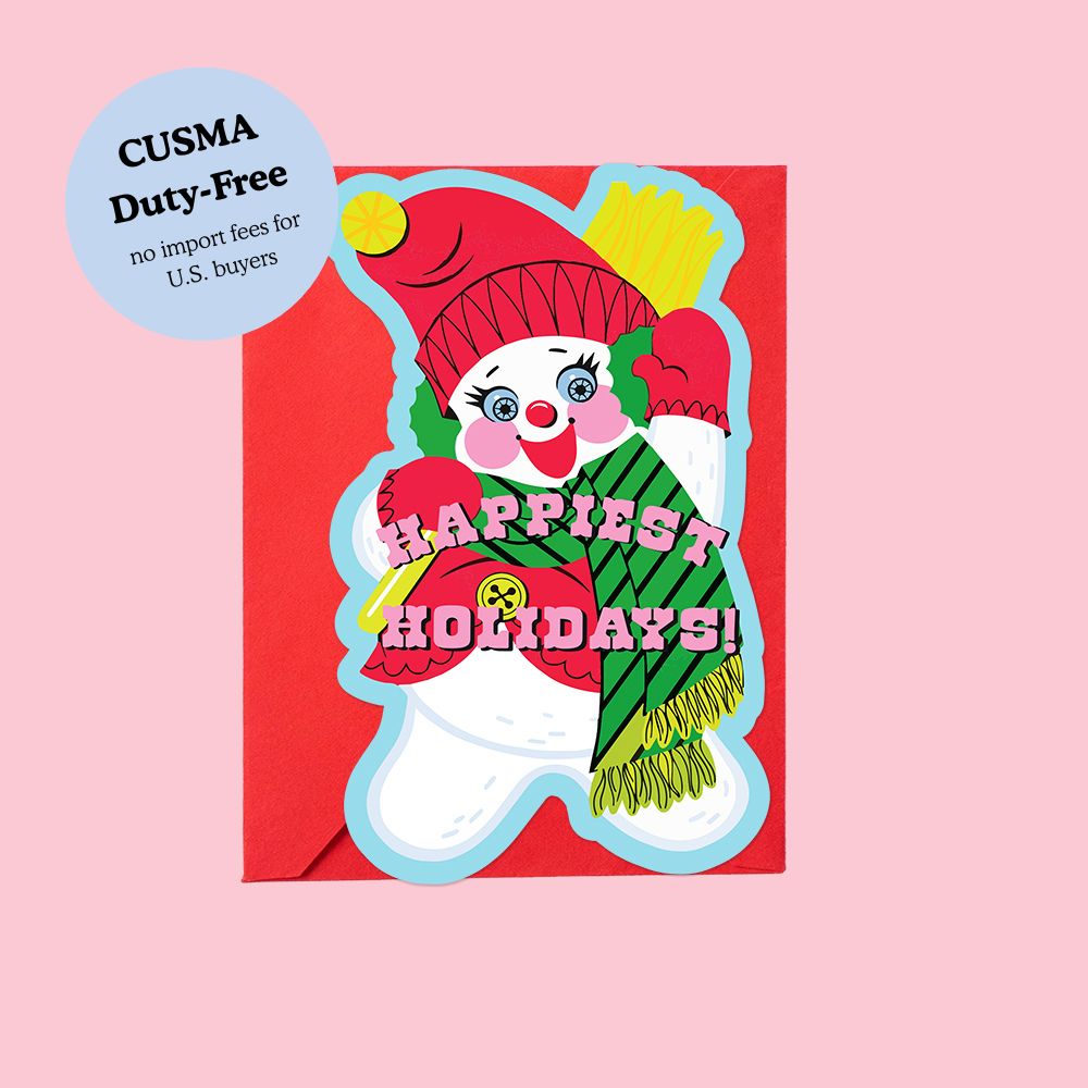 Happiest Holidays Snowman Die-Cut Card