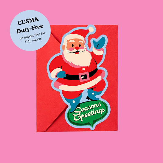 Season's Greetings Santa Die-Cut Card