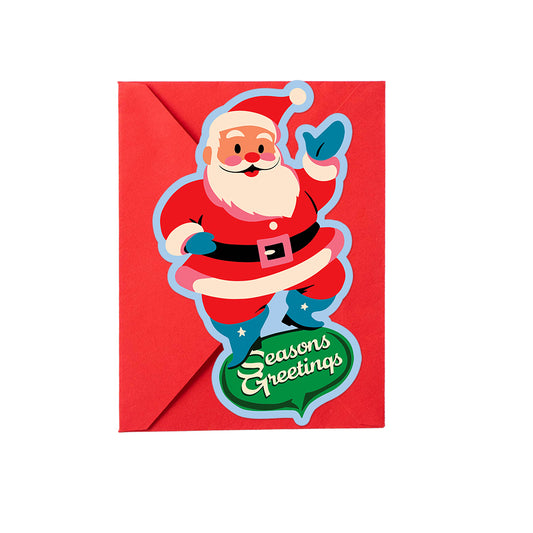 Season's Greetings Santa Die-Cut Card