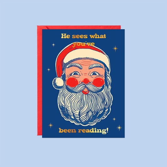 What You've Been Reading Santa Card